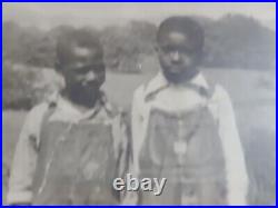 African American Kids Boys Children 1940s Farm Field In KY B&W Photograph 5x7