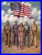 African American Military Men & Women Vintage WWII Patriotic Americana Print
