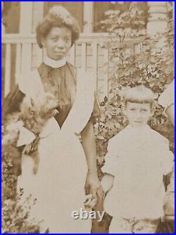 African American Nanny Large Antique Cabinet Photo c1890s Family Portrait