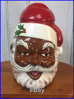 African American Santa Claus Cookie Jar Black Americana limited edition