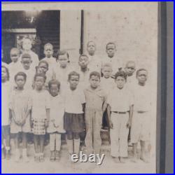 African American School Children Some Barefooted, Cabinet Card Photo, Texas 1890