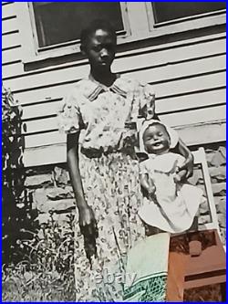 African American School Rare Colored Student POSING WITH BLACK DOLL I. CHAIR
