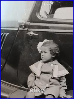 African American SchoolColored Girl Mixed SITTING ON CAR