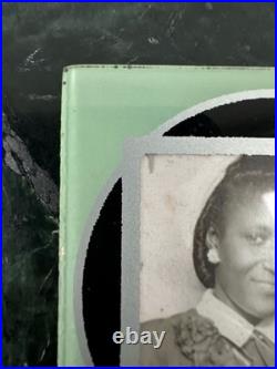 African American Woman with Phone Reversible Vanity Hand Mirror Black Americana