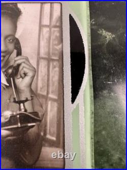 African American Woman with Phone Reversible Vanity Hand Mirror Black Americana