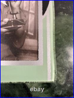 African American Woman with Phone Reversible Vanity Hand Mirror Black Americana