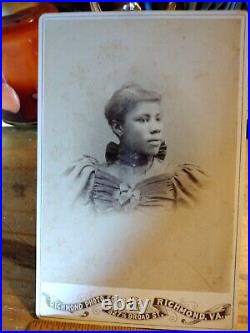 African American female cabinet card fromRichmond Virginia' confederate st