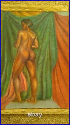 African American woman model Oil painting canvas Philadelphia 1939 1940