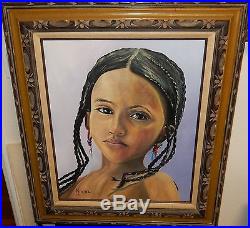 African Girl Large Original Oil On Canvas Painting