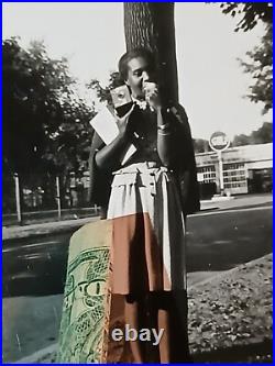 African american school Rare Colored Student EATING ICE CREAM CONE