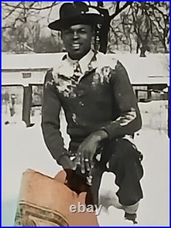 African american school Rare Colored Student ENJOYING THE SNOW