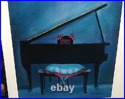 Alice Patrick African American Girl Playing A Piano Hand Signed Lithograph