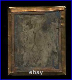 Amazing Rare Sealed Daguerreotype Woman Holding Tabby Cat Painted Gold Eye