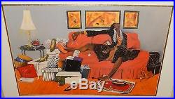 Annie Lee Woman On A Couch Large Color Offset Lithograph