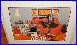 Annie Lee Woman On A Couch Large Color Offset Lithograph