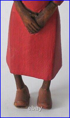 Ant. Folk art wood carvings of a Black couple Thomas Brown Americana rustic camp