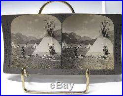 Antique (16) NATIVE AMERICAN INDIAN Stereoview Cards & Stereo-Graphoscope #2 yqz