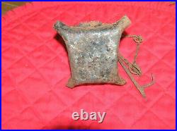 Antique 1700's Hand Wrought Iron Square Cruise Pan Betty Light Whale Oil Fat