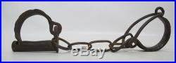 Antique 1800's Wrought Iron Leg Cuffs Adult/Child Ankle Slave Shackles Chain yqz