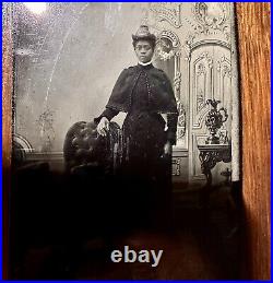 Antique 1800s Tintype Photo African American Woman / Black Americana Rare VTG