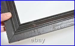 Antique 1850 American Black painted Folk Art wooden picture frame