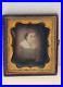 Antique 1850s Daguerreotype Lady Tintype Photograph Victorian Dress Gold Frame