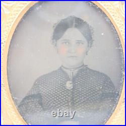 Antique 1860's Ambrotype Photograph Very Beautiful Young Woman