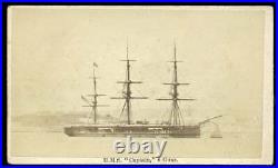 Antique 1860s CDV Photo The DOOMED Warship HMS CAPTAIN / Naval Int