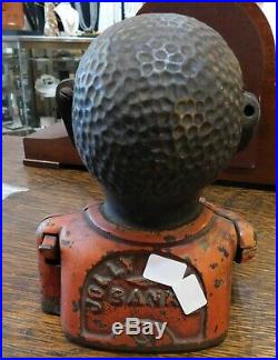 Antique 1882 1892 Black Americana Jolly Cast Iron Bank Shephard Hardware