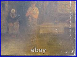 Antique 1882 American George Fuller 1857/58 Al African American Cabin Painting