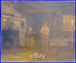 Antique 1882 American George Fuller Depicts 1857/58 Alabama Slave Cabin Painting