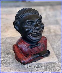 Antique 1882 Jolly N Shepard Hardware Black Americana Cast Iron Mechanical Bank