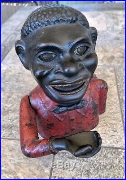 Antique 1882 Jolly N Shepard Hardware Black Americana Cast Iron Mechanical Bank