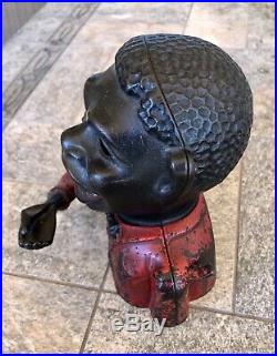 Antique 1882 Jolly N Shepard Hardware Black Americana Cast Iron Mechanical Bank