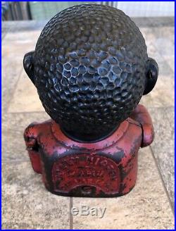 Antique 1882 Jolly N Shepard Hardware Black Americana Cast Iron Mechanical Bank