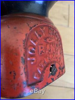 Antique 1882 Jolly N Shepard Hardware Black Americana Cast Iron Mechanical Bank