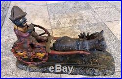 Antique 1888 J & E Bad Accident Black Americana Cast Iron Mechanical Bank