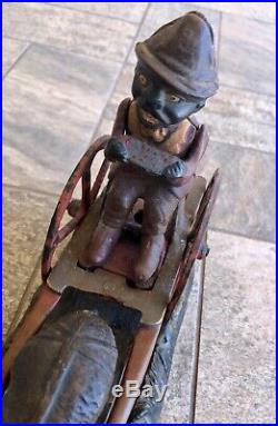 Antique 1888 J & E Bad Accident Black Americana Cast Iron Mechanical Bank