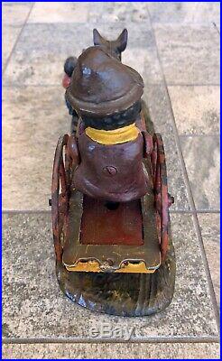 Antique 1888 J & E Bad Accident Black Americana Cast Iron Mechanical Bank