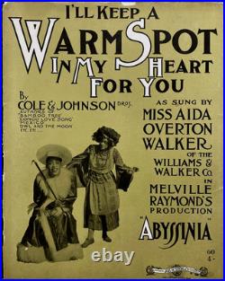 Antique 1906 Sheet MusicAfrican American ComposersAida Overton Walker11 x 14