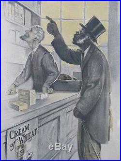 Antique 1914 Cream of Wheat Black Americana Advertising Lithograph Brewer NR yqz
