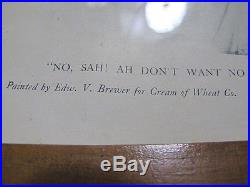 Antique 1914 Cream of Wheat Black Americana Advertising Lithograph Brewer NR yqz