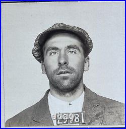 Antique 1916 San Francisco Man Larceny Mug Shot Photo SF Criminal Arrest ID Card