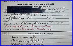 Antique 1916 San Francisco Man Larceny Mug Shot Photo SF Criminal Arrest ID Card