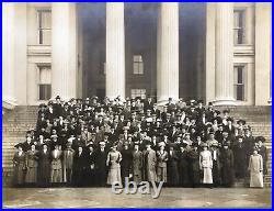 Antique 1920s Large Photo Women's Rights Group Suffragettes Hats State House