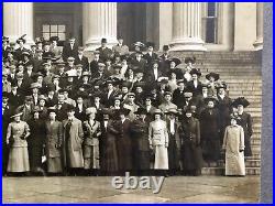 Antique 1920s Large Photo Women's Rights Group Suffragettes Hats State House