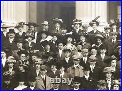 Antique 1920s Large Photo Women's Rights Group Suffragettes Hats State House