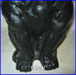 Antique 1928 Greenblatt Studios Boston Terrier Dog Cast Iron Doorstop Glass Eyes