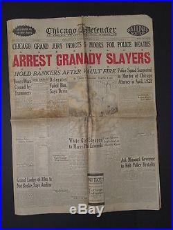 Antique 1929 Chicago African American Negro Baseball Gangsters Granady Death Ads