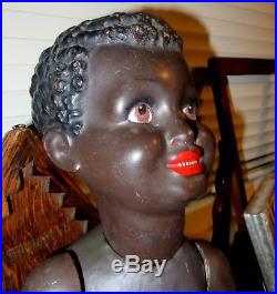 Antique 1938 GÉGÉ Toddler Character Paper Mache Black Americana Ebony Doll